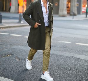 olive green pants outfit men